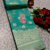 Banaras with our banarasi cotton fabric a beautiful fusion of classic artistry and breathable comfort wear saree - ICE BLUE (2)
