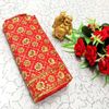 Luxurious heavy work blouse fabric with floral goldwork jaal border - RED (2)