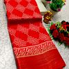Fancy print office wear cotton sarees all over body flower design pattern design premium look lightweight comfortable wear - RED