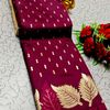 Premium Quality Mulberry Soft Silk Saree with All-Over Zari Buttas - WINE COLOUR