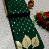 Premium Quality Mulberry Soft Silk Saree with All-Over Zari Buttas - DARK GREEN