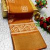 Dailywear cotton sarees all over body peacock designpattern design premium look lightweight comfortable wear - LIGHT ORANGE