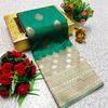 Banarasi with our banarasi cotton fabric — a beautiful fusion of classic artistry and breathable comfort wear saree - GREEN
