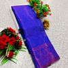Premium banarasi silk  saree rapier fancy light weight silk type sarees flower design function wear - ROYAL BLUE