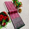 Premium monika soft silk saree rapier fancy light weight silk type sarees flower design function wear - WINE COLOUR