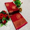 Premium monika cotton silk saree rapier fancy light weight silk type sarees flower design function wear - MAROON COLOR (1)