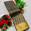 Premium Silk Cotton  saree rapier fancy light weight silk type sarees flower design function wear - GRAY