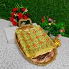 Luxurious heavy work blouse fabric with floral goldwork jaal border - GOLD (1)