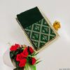 GEORGETTE FANCY SOFT SILK SAREES WITH BLOUSE MODERN FANCY ITEM SAREES - BOTTLE GREEN (2)