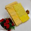 GEORGETTE FANCY SOFT SILK SAREES WITH BLOUSE MODERN FANCY ITEM SAREES - LIGHT YELLOW (4)