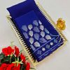 GEORGETTE FANCY SOFT SILK SAREES WITH BLOUSE MODERN FANCY ITEM SAREES - NORMAL  BLUE (2)
