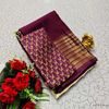 GEORGETTE FANCY SOFT SILK SAREES WITH BLOUSE MODERN FANCY ITEM SAREES - WINE COLOUR (7)