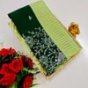 GEORGETTE FANCY SOFT SILK SAREES WITH BLOUSE MODERN FANCY ITEM SAREES - FLORAISON GREEN (5)