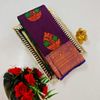 A modern take on the multi-colored nature of the meena zari work sarees - WINE COLOUR