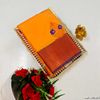 A modern take on the multi-colored nature of the meena zari work sarees - ORANGE