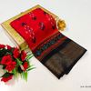 Dailywear cotton sarees premium look lightweight comfortable wear - RED (9)