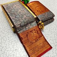 Premium bridal tissue silk saree with intricate zari weave