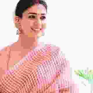 Nayanthara checked saree
