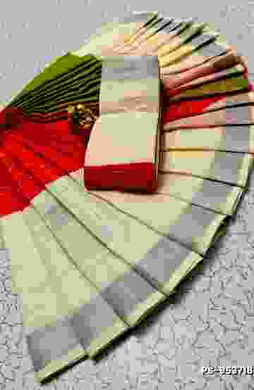 TRENDING KERALA SPECIAL FULL WORK EMBOSSED DIGITAL PRINTING TISSUE SAREE COLLECTIONS - BEIGE COLOUR (22)