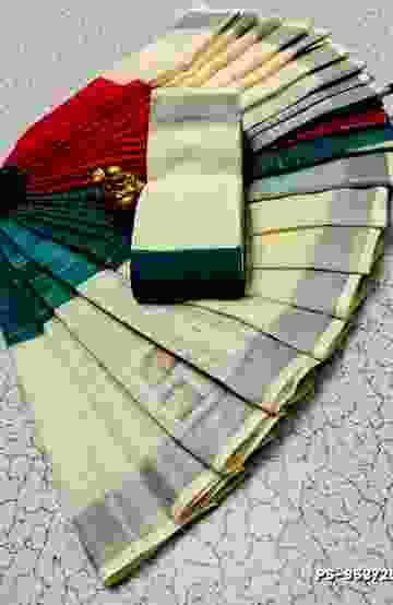 GEORGETTE  FANCY SOFT SILK SAREES - CREAM (1)