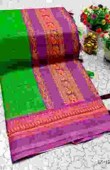 DIGITAL PRINTING KALIYANI LINEN COTTON SAREES - TEAL COLOUR