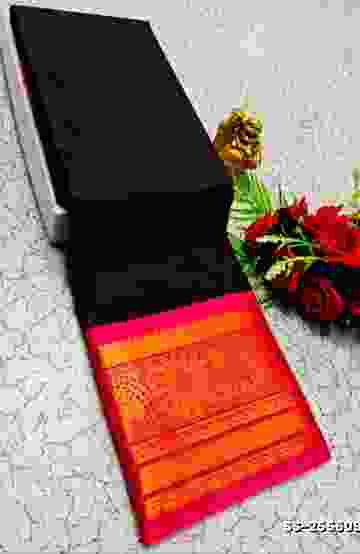 FANCY PLAIN  SOFT SILK SAREES - PURPLE COLOUR (1)