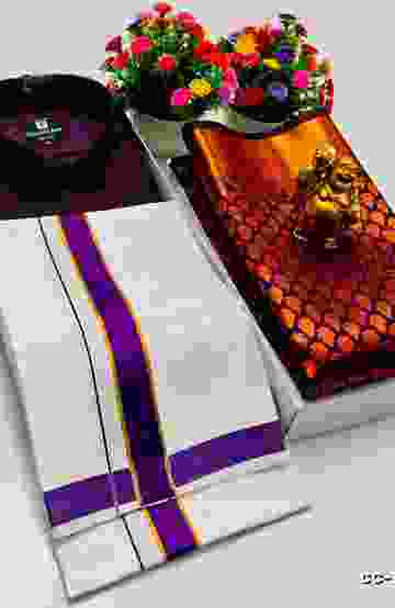 COUPLE COMBO MATCHING AND MATCHING TRADITIONAL SET - PURPLE COLOUR