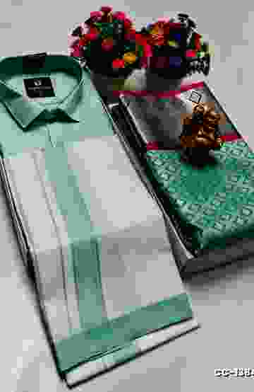 COUPLE COMBO MATCHING AND MATCHING TRADITIONAL SET - TEAL COLOUR