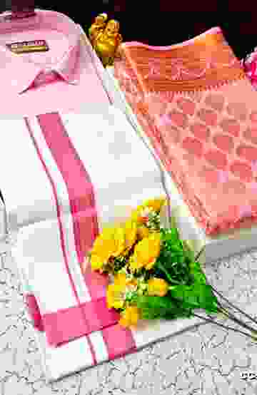 COUPLE COMBO MATCHING AND MATCHING TRADITIONAL SET - LIGHT PINK