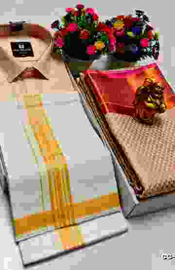 COUPLE COMBO MATCHING AND MATCHING TRADITIONAL SET - CREAM