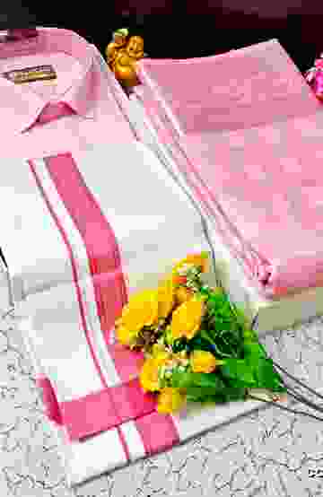 COUPLE COMBO MATCHING AND MATCHING TRADITIONAL SET - BABY PINK