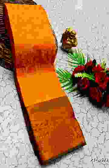 SOFT SILK FANCY BEST QUALITY POONTAMIL SOFT SILK SAREES - ORANGE (2)