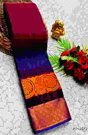 SOFT SILK FANCY BEST QUALITY POONTAMIL SOFT SILK SAREES - MEJANTA