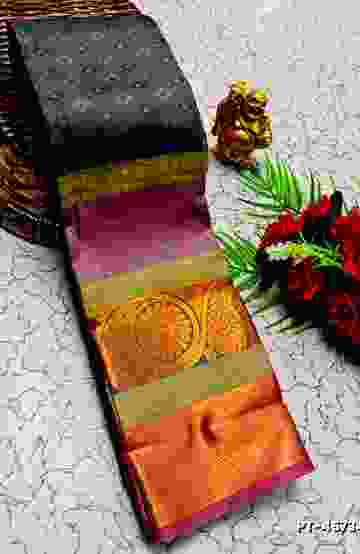 SOFT SILK FANCY BEST QUALITY POONTAMIL SOFT SILK SAREES - GRAY