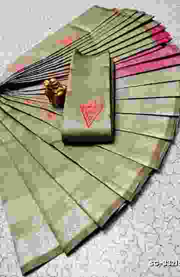 KUBERA ELITE  BRIDAL RAPIER FANCY  LIGHT WEIGHT SILK TYPE SAREES - MILD GOLD