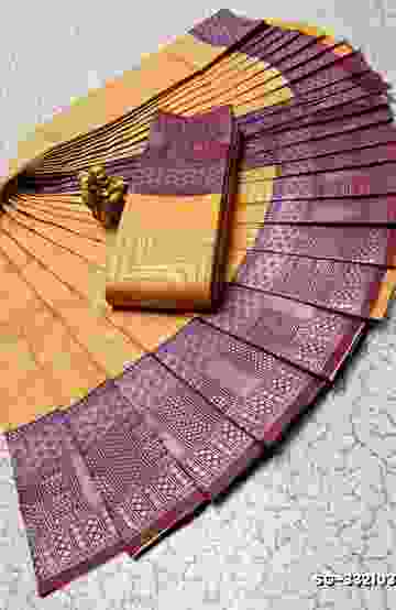 KUBERA ELITE  BRIDAL RAPIER FANCY  LIGHT WEIGHT SILK TYPE SAREES - GOLD
