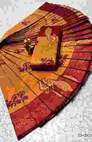 GEORGETTE  FANCY SOFT SILK SAREES - LIGHT SANDLE (1)
