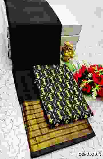 DESIGNER SOFT BANARASI SILK WITH KALAMKARI THEME  EXCLUSIVE MODEL WITH PURE ZARI  BORDER - CREAM