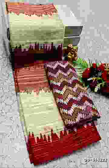 GEORGETTE FANCY SOFT SILK SAREES - LIGHT SANDLE