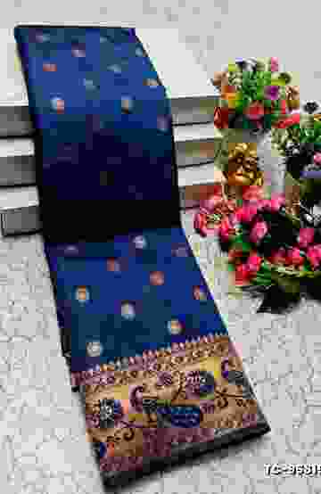 SOFT SILK FANCY BEST QUALITY SILK THENMATHI SAREES - NORMAL  BLUE