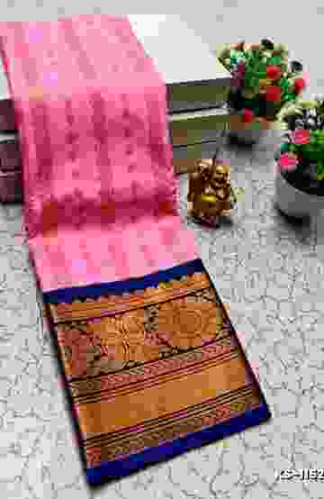 DEGITAL KARGIL PRINTED  COTTON TYPE SAREE - BABY PINK (2)