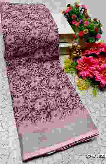GEORGETTE  FANCY SOFT SILK SAREES - WHITE