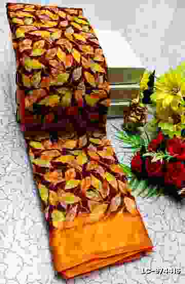 MODERN FANCY SOFT SILK SAREES WITH BUTTA DESIGN - YELLOW (2)