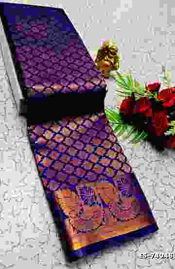 DIGITAL EMBROIDERY PRINTING COTTON SAREES - EMERALD COLOUR