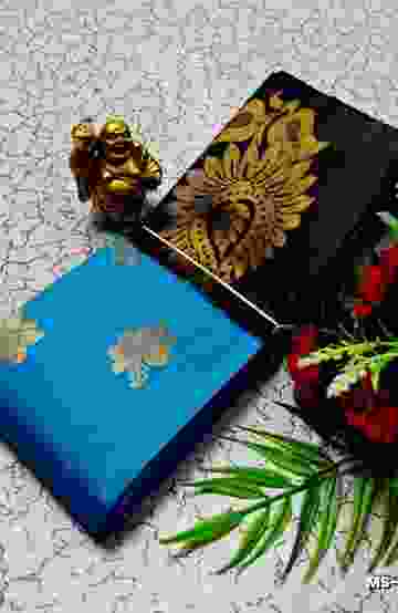 MODERN FANCY SOFT SILK SAREES WITH BUTTA DESIGN - BLUE SHADE
