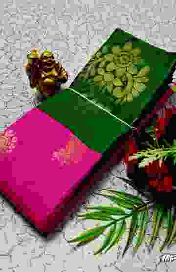 MODERN FANCY SOFT SILK SAREES WITH BUTTA DESIGN - PINK