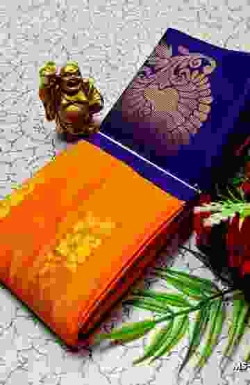 MODERN FANCY SOFT SILK SAREES WITH BUTTA DESIGN - ORANGE (1)
