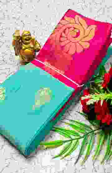MODERN FANCY SOFT SILK SAREES WITH BUTTA DESIGN - SKY BLUE (3)