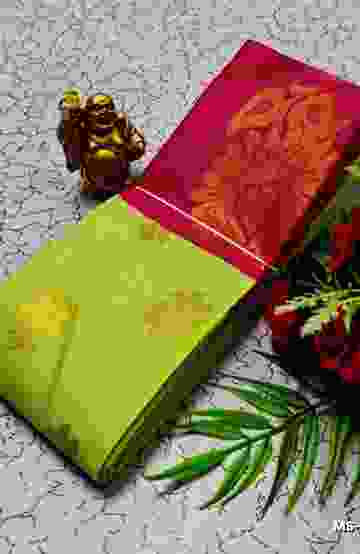 DIGITAL PRINTING DOLA SILK COTTON SAREES - ORANGE