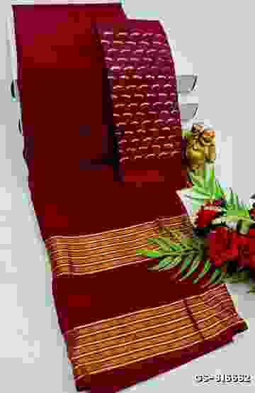 GEORGETTE  FANCY SOFT SILK SAREES - MAROON COLOR